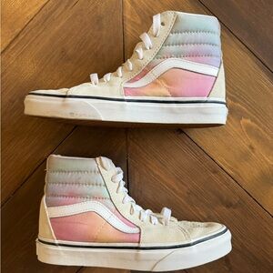 VANS Sk8-Hi white rainbow ombré high top sneakers